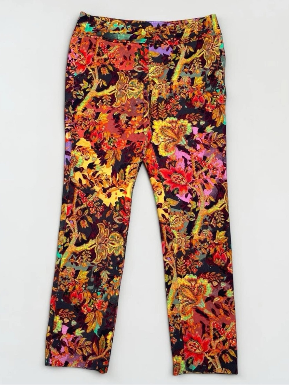 Soft Surroundings Multicolor Floral Cropped Pants